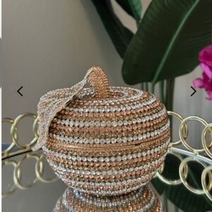 Apple rhinestone crystal clutch